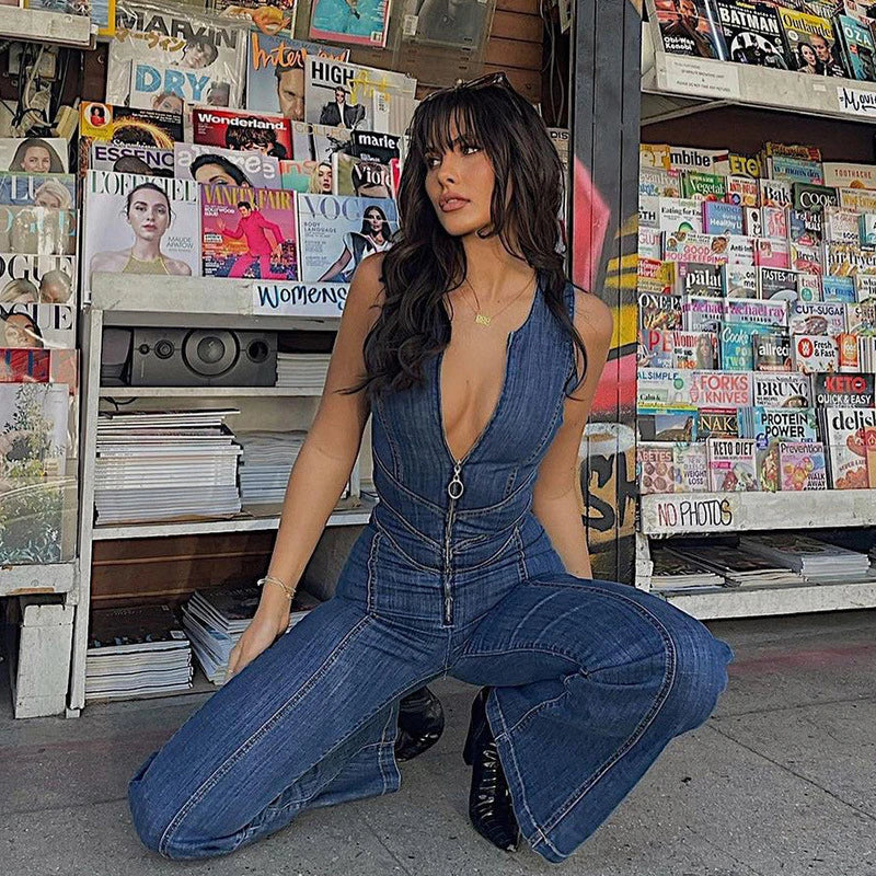 Heidi-Mode | Bodycon Rückenfreier Herz Jumpsuit