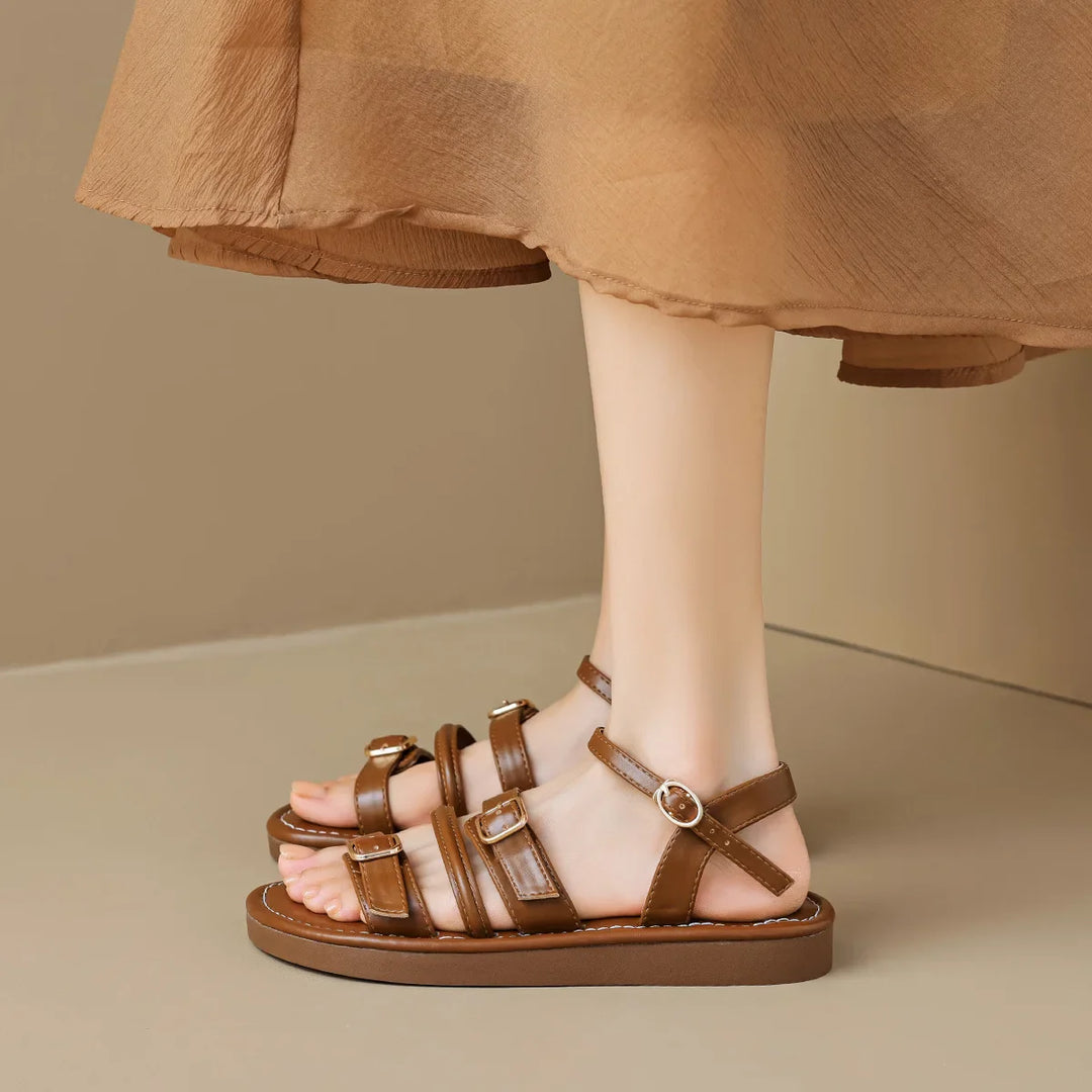 Heidi-Mode | Neue Sommer Damen Outdoor Sandalen Römischer Stil Mode Leder Arbeitsschuhe Damen Lässige Flache Schuhe