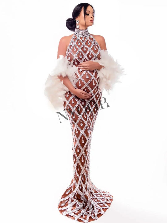 Heidi-Mode | Strass Netz Abend Ballkleid