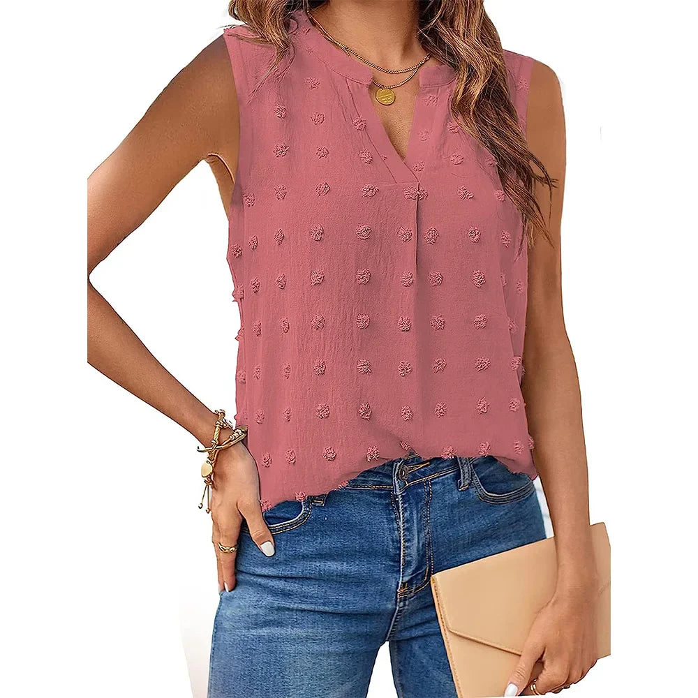 Heidi-Mode | Damen Tops Sommer Tank Top für Frauen Ohne Ärmel Blusen Frühling Korsett V-Ausschnitt Schöne Legere T-Shirts