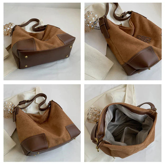 Heidi-Mode | Damen Luxus Marke Messenger Taschen Retro Braun Crossbody Tote Taschen Eimer Clutch Tasche Einkauf Große Kapazität Reisetasche