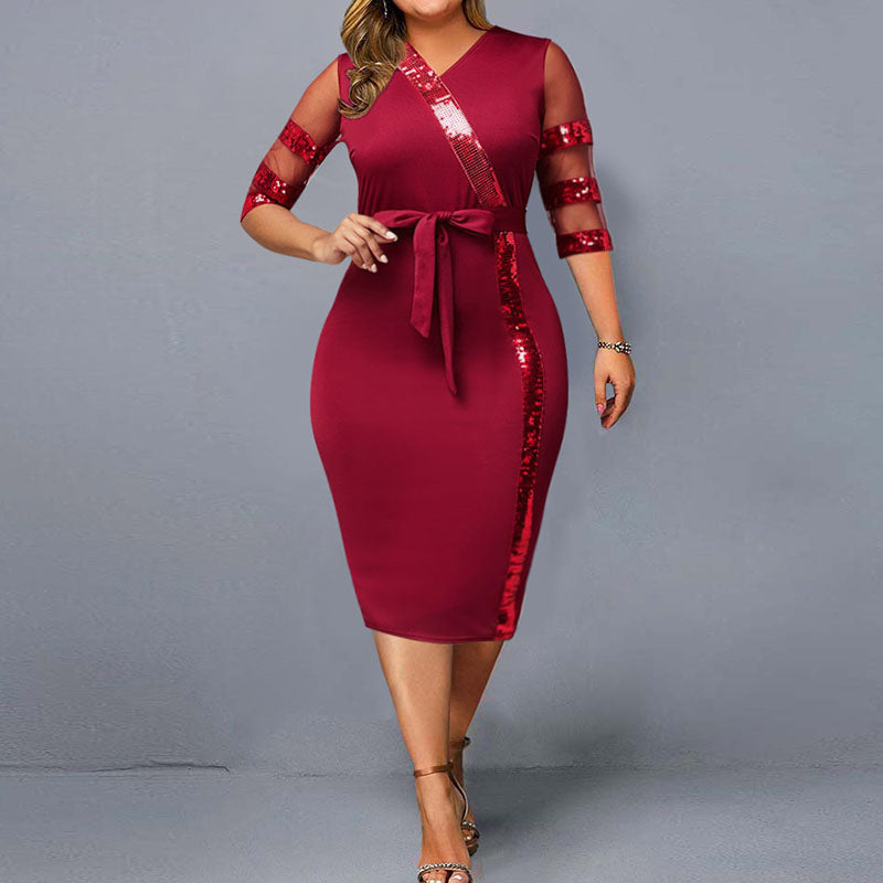 jurk met glitter (plus size)