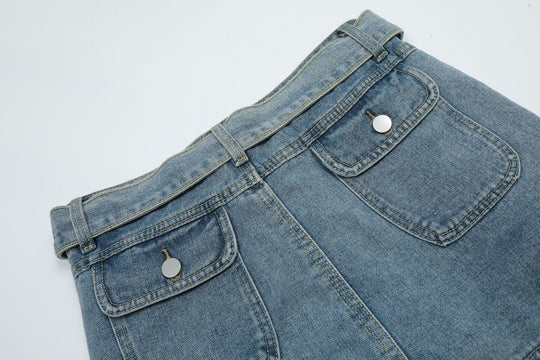 denim rok met meerdere zakken