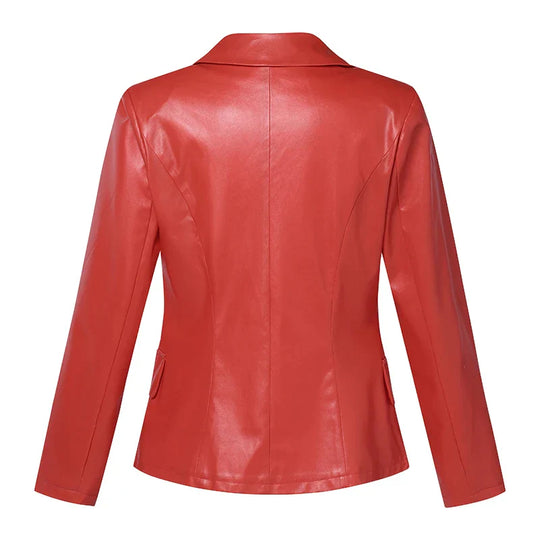Heidi-Mode | Lederblazer Mit Doppelter Knopfleiste