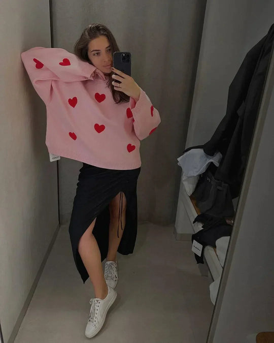 Heidi-Mode | À Col Rond Brodés Love Pour Femmes
