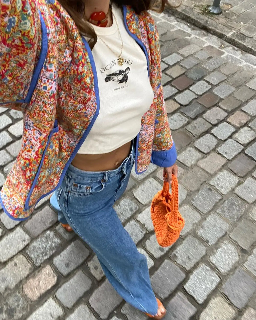 Heidi-Mode | Blumenprint Wattierte Jacke Damen