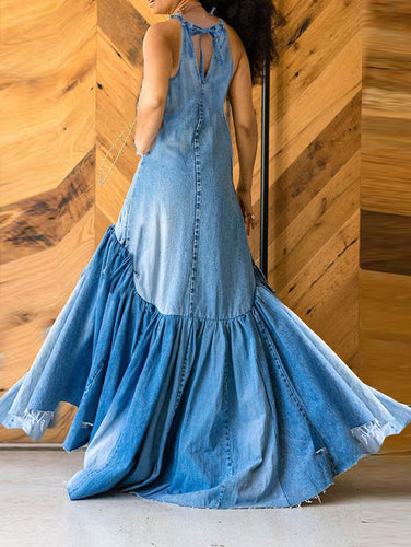 Heidi - Langes Kleid aus Denim