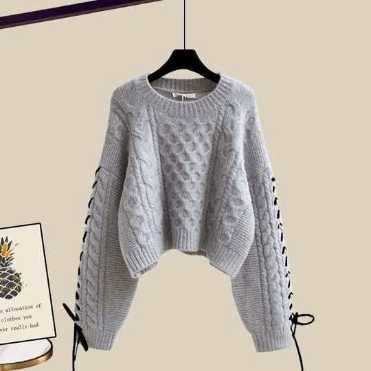 Heidi-Mode | Zweiteiliges Set für Frauen mit Pulli und Weitem, Bequemen und Warmen Hosen
