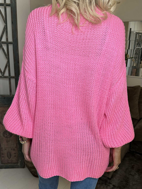 Heidi-Mode | Kurze Strickjacke mit Ballonärmeln