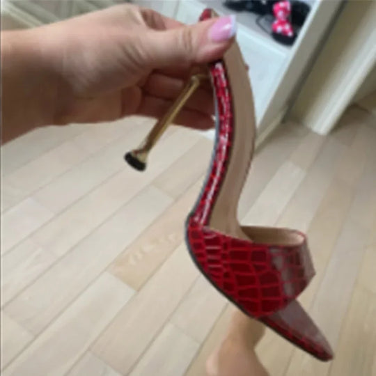 Heidi-Mode | Dünne High Heels Slipper Sandalen