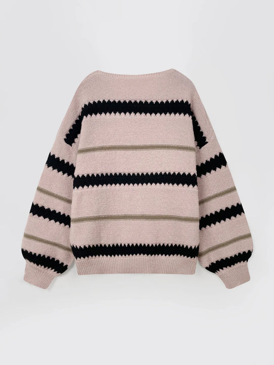 Heidi-Mode | Trendy Gestreifte Winterpullover