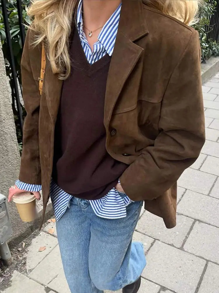 Heidi-Mode | Elegante Braune Wild jacke