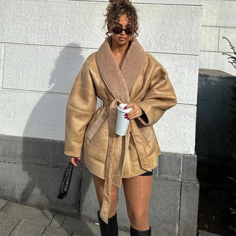 Heidi-Mode | Kragen Lederjacke Für Frauen