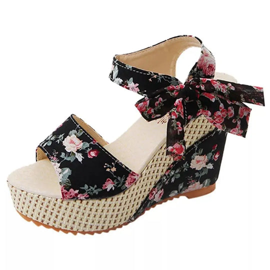 Heidi-Mode | Frauen Sandalen Schnürung Freizeit Frauen Wedges Absatz Frauen Sandalen Sommer Sandalen Fest Plattform Hohe Absätze Schuhe Frau