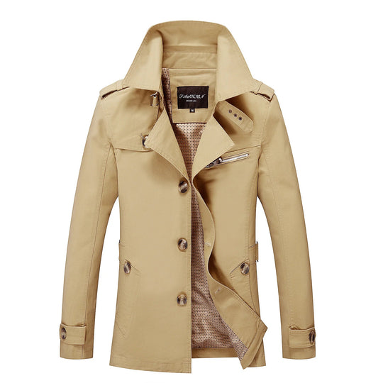 Heidi-Mode - Stylischer langer Herbst-Trenchcoat für Herren