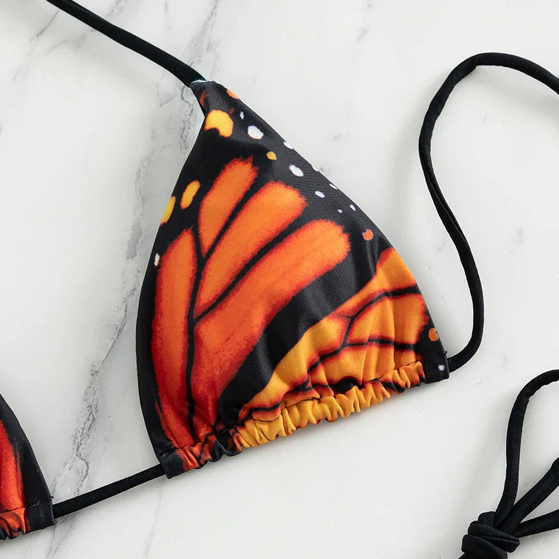 Heidi-Mode | Butterfly Triangle Thong Mikro Bikini Satzs