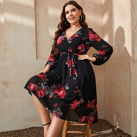 met bloemenprint (plus-size)