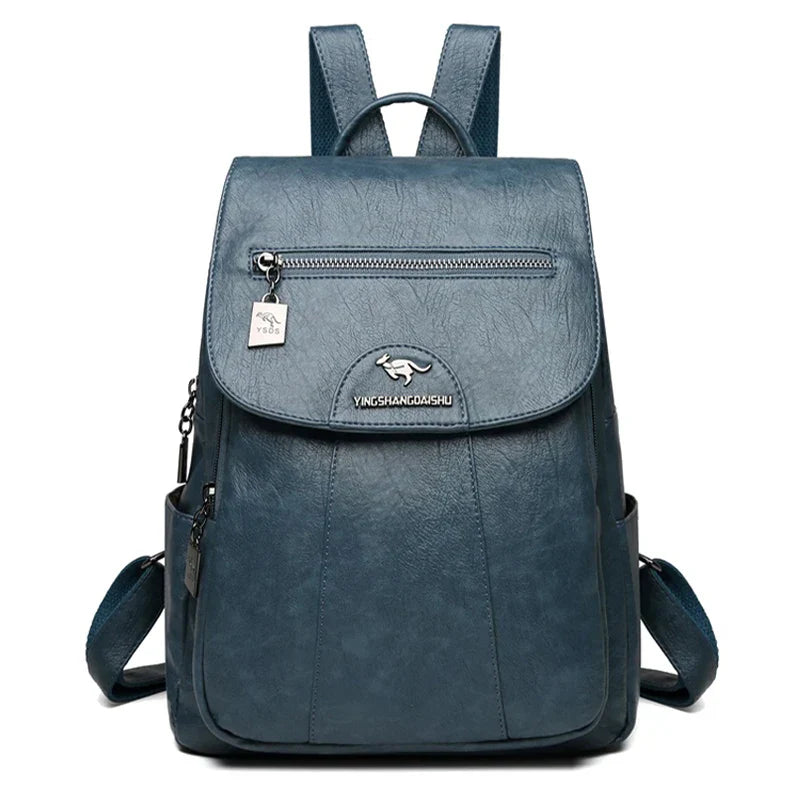 Heidi-Mode | Diebstahlsicherer Lederrucksack mit Großem Fassungsvermögen für Damen
