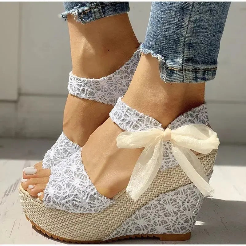 Heidi-Mode | Frauen Sandalen Schnürung Freizeit Frauen Wedges Absatz Frauen Sandalen Sommer Sandalen Fest Plattform Hohe Absätze Schuhe Frau