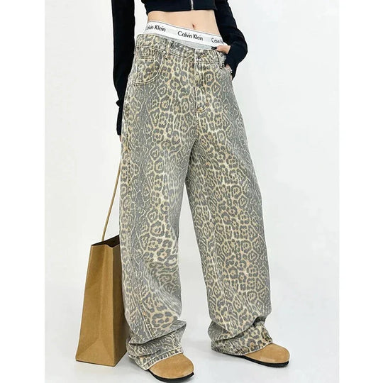 Retro Leopardenmuster-Hose