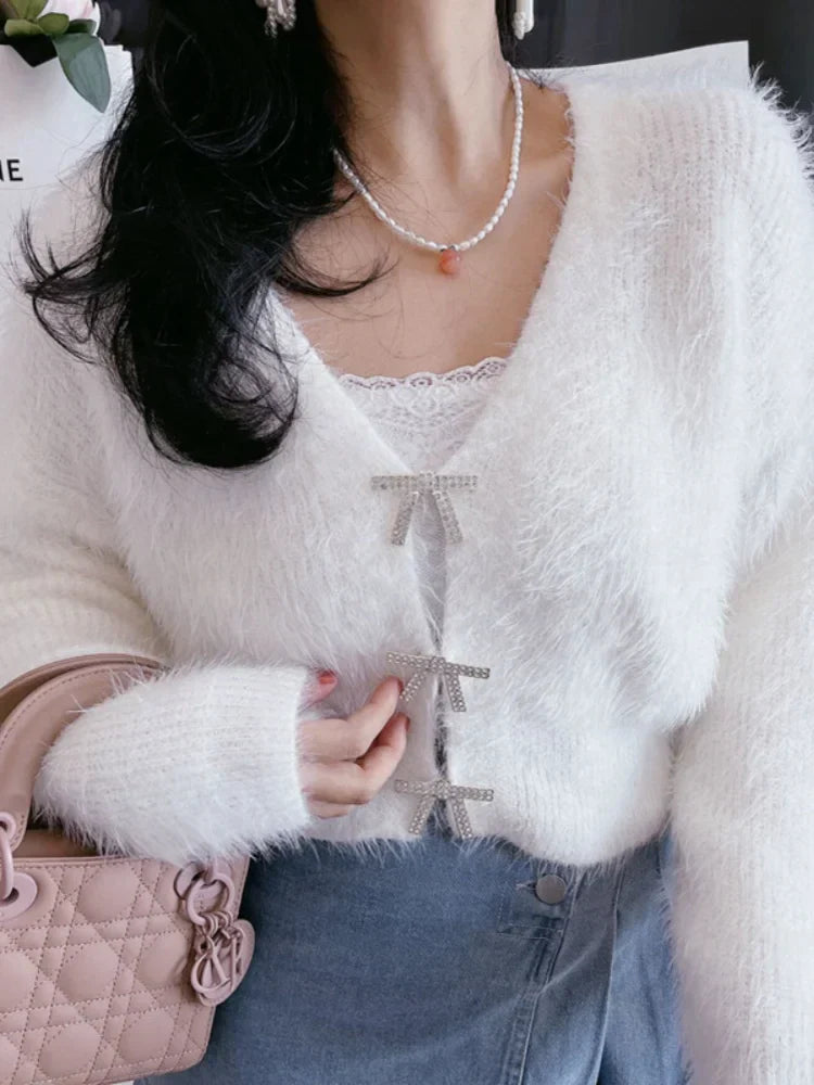 Heidi-Mode | Damen Strick-Cardigan In Grün Und Rosa