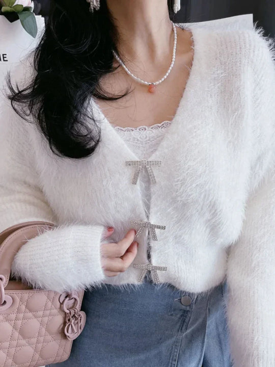Heidi-Mode | Damen Strick-Cardigan In Grün Und Rosa