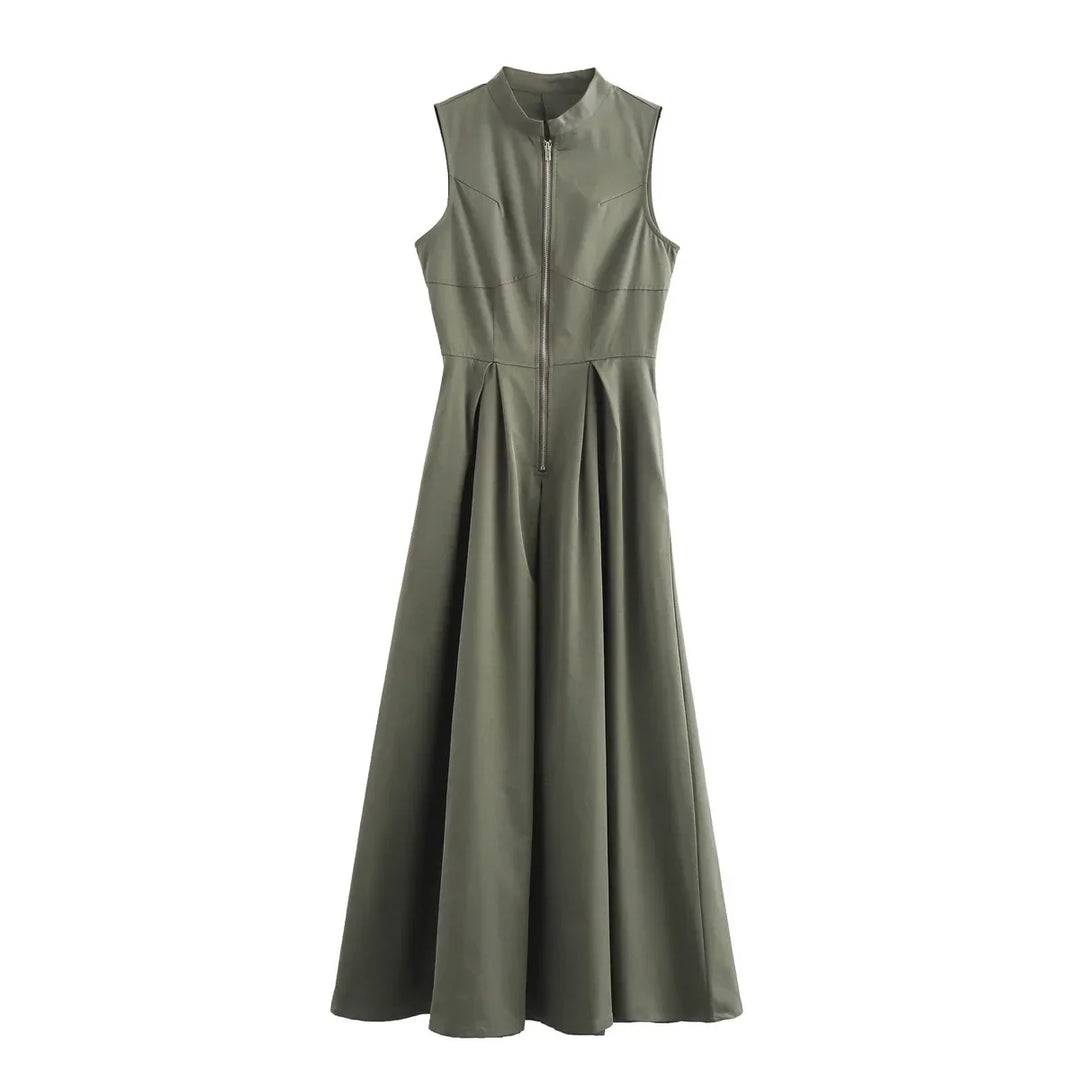 Heidi-Mode | Ärmellos Plissee Elegant Lange Festkleid für Frauen Sherre