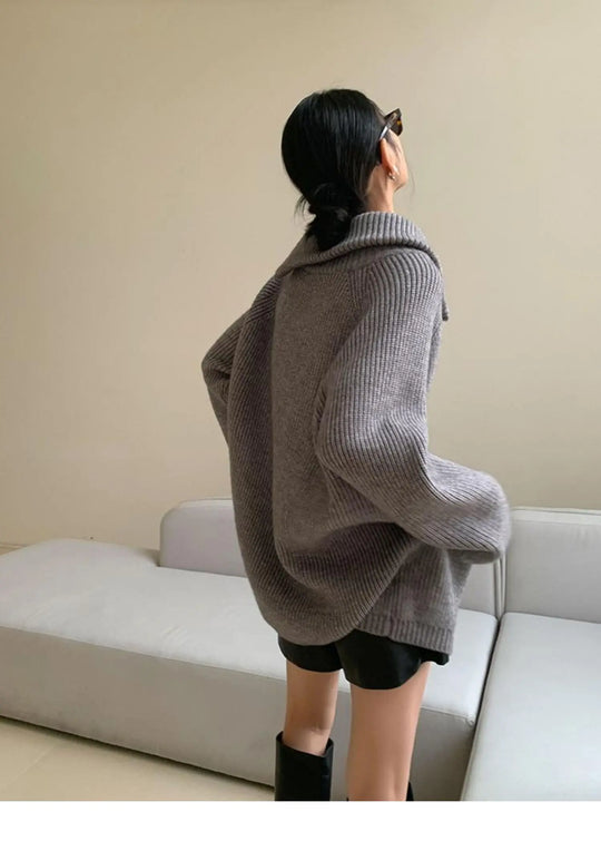 Heidi-Mode | Roter, Schlichter Pullover Mit Stehkragen