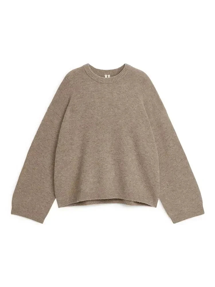 Heidi-Mode | Lässiger Warmer Pullover Mit O-Hals