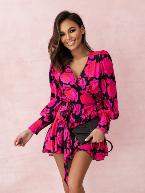 met roze bloemenprint