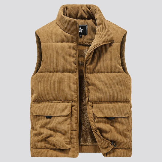 Heidi-Mode | Cordfluweel Bodywarmer - Warme Fleecefutter - Kleidungsstil für Alltag und Outdoor
