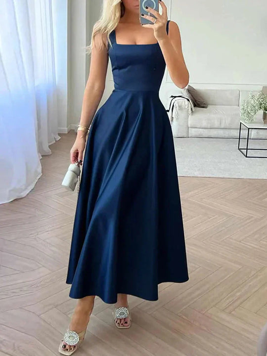 Heidi-Mode | Modernes Ärmelloses Maxikleid mit Hoher Taille für Frauen