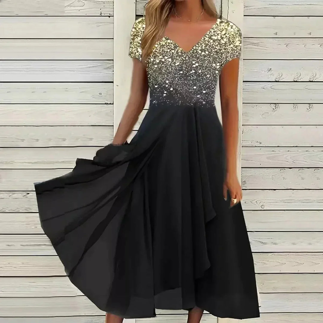 Heidi-Mode | Damen Chiffon Festkleid