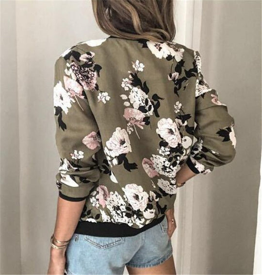 Heidi-Mode | Damen Übergangsjacke mit Blumendruck