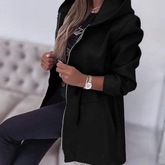 Heidi-Mode | Frühlingsjacke mit Kapuze und plissiertem Bund