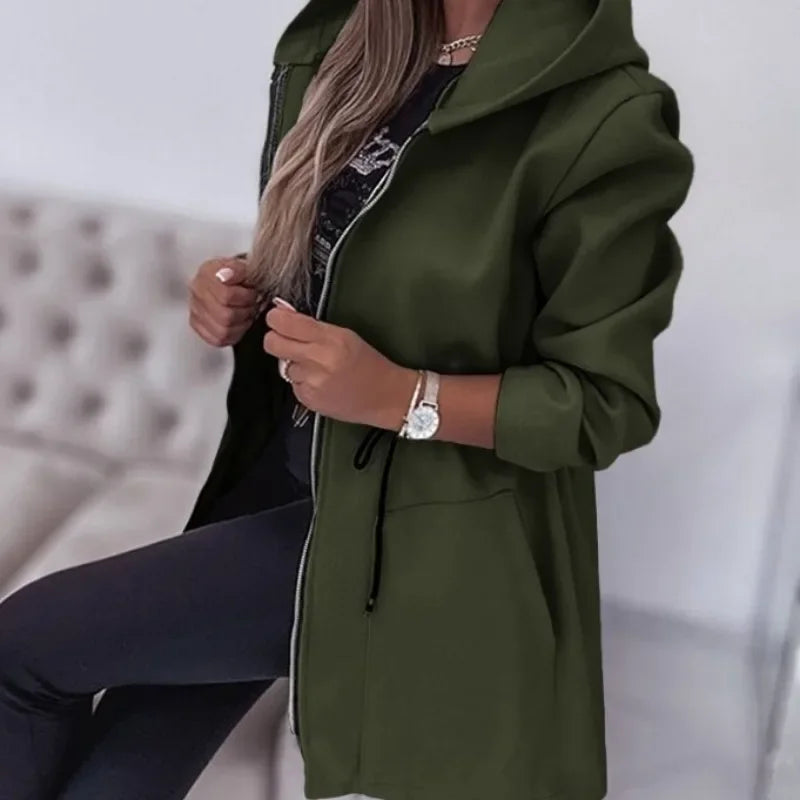 Heidi-Mode | Frühlingsjacke mit Kapuze und plissiertem Bund