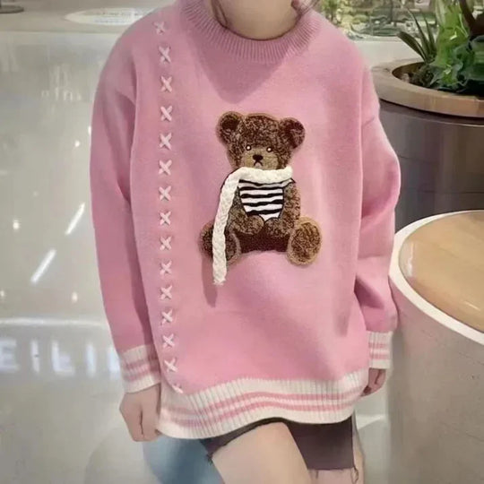 Heidi-Mode | Lässiger Teddybär Rundhals-Pullover