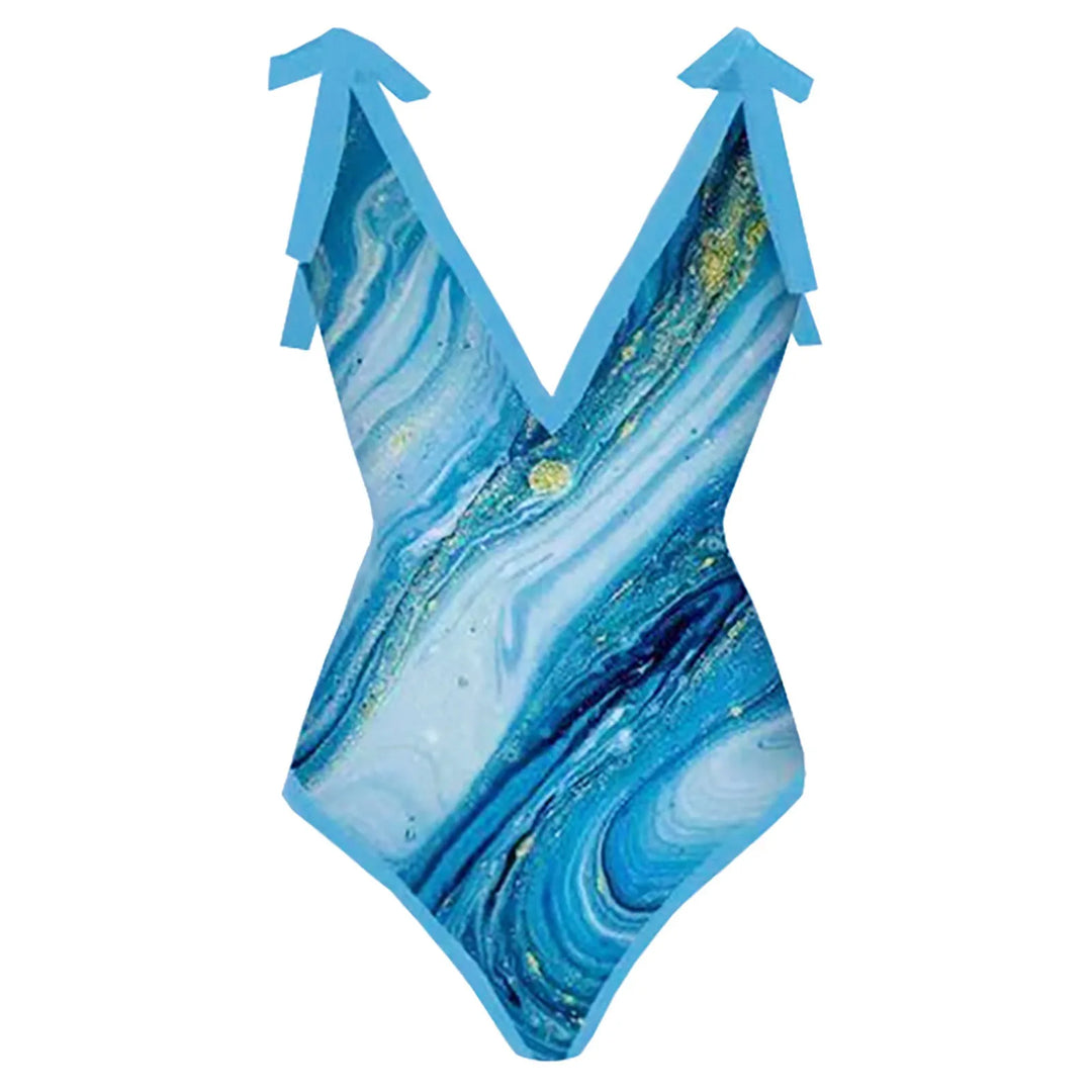 Heidi-Mode | Bikini Frauen Einteilig Farbe Kontrast Monokini Badeanzug mit 1Pcs Rock Abdeckung Hawaii Bademode Trajes De Bano Mujer