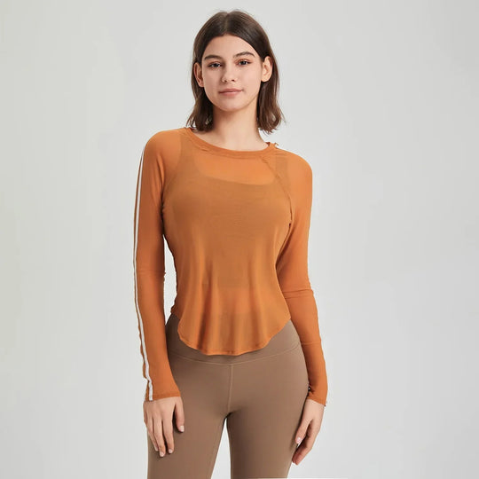 Heidi-Mode | Cloud Hide Hot Mädchen Sport T-Shirts Frauen Top Mode Yoga T-Shirts Gym Damen Training Cover Up Herbst Lange Ärmel Bluse Sportbekleidung