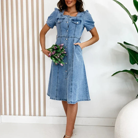 Bequem Schick Denim Kleid