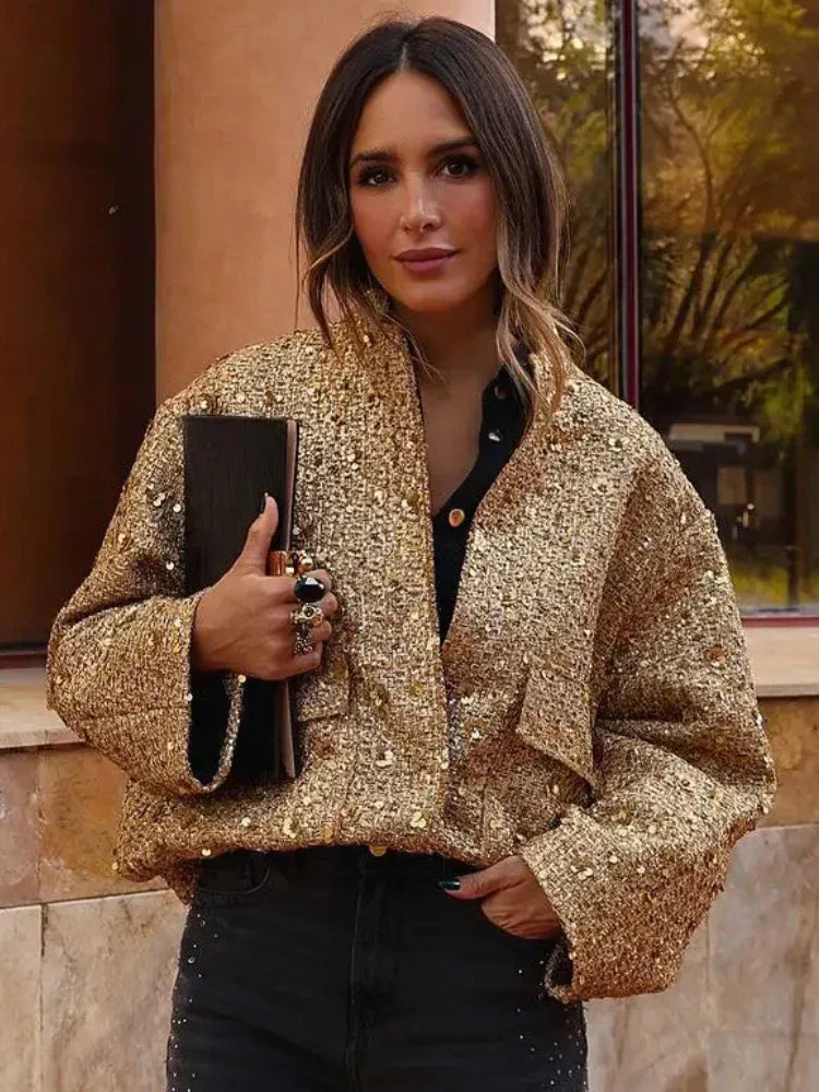 Heidi-Mode | Pailettenbomberjacke