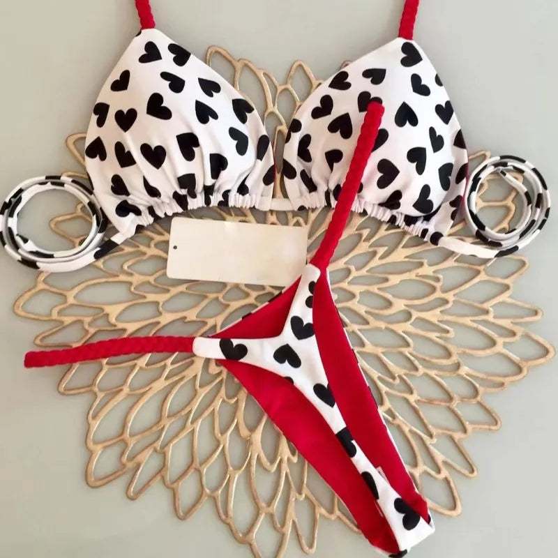 Heidi-Mode | Bademode Frauen Sexy Brasilianisches Bikini Set Slip Hohe Taille Badeanzug Leopard Print Zu Teilen Strandbekleidung Badehosen