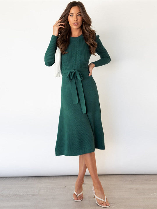 Strickkleid mit langen Ärmeln - 2024 Neuer Trend