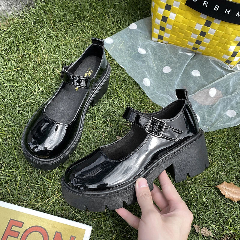 Heidi-Mode | Schuhe Frauen Schuhe Mary Janes Plattform Lolita Schuhe mit Absatz Pumps Frauen Japanischer Stil Vintage Mädchen High Heels Schuhe für Frauen