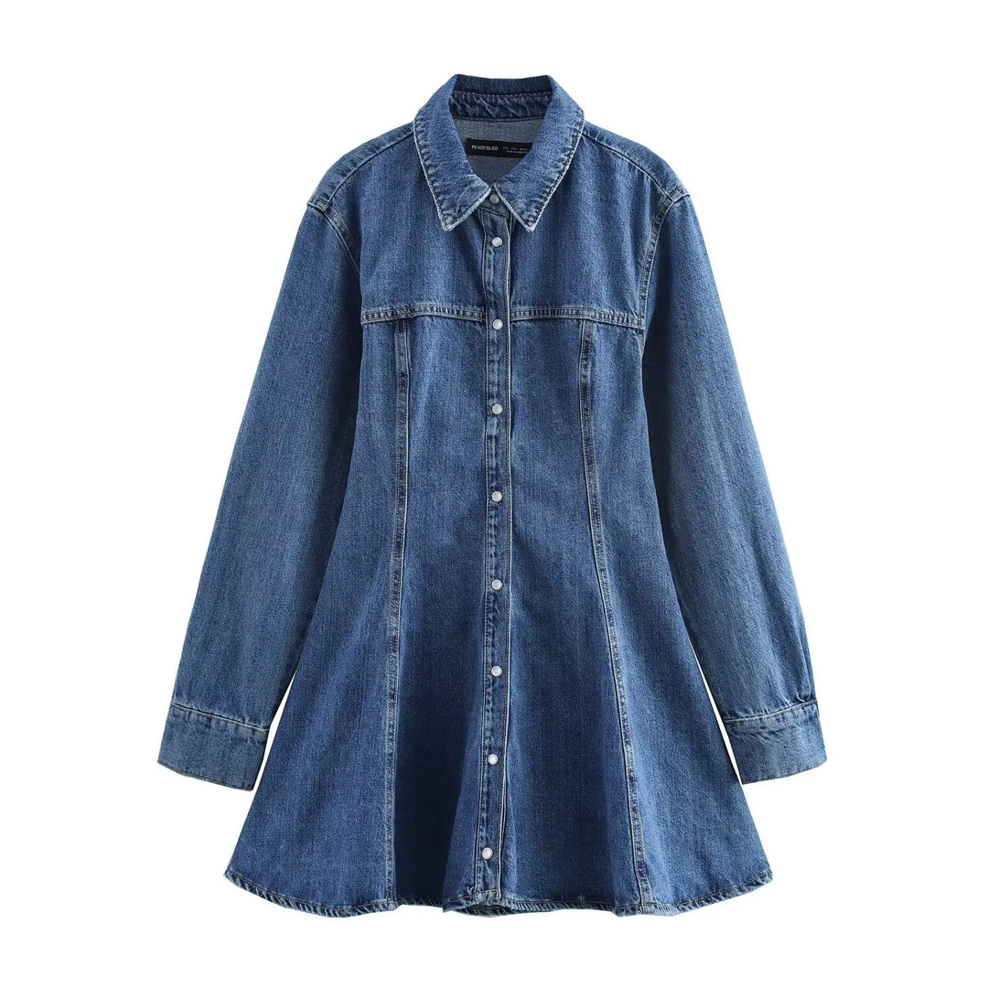 Heidi-Mode | Elegante Denim Kleid Damen Mode Fest Neu In Kurze Kleider Damenbekleidung Sommer Kleid Streetwear