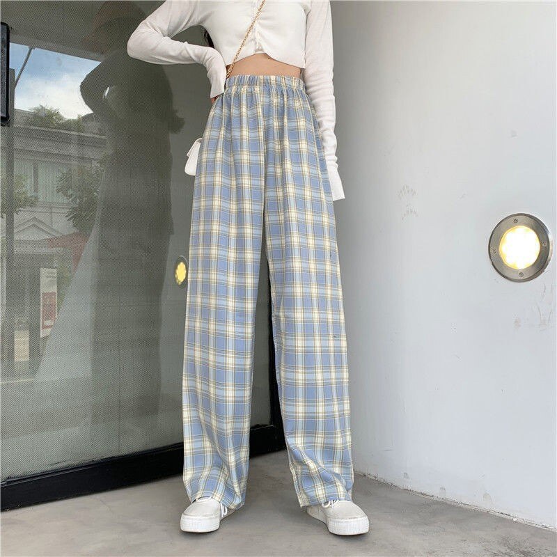Heidi-Mode | Damenhosen Karierte Hose mit Hoher Taille für Einen Trendigen und Lässigen Look