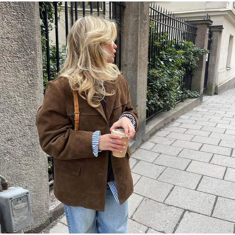 Heidi-Mode | Elegante Braune Wild jacke