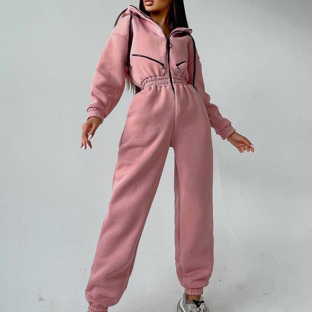 Heidi-Mode | Modischer Onesie mit Kapuze Sweatanzug für Frauen