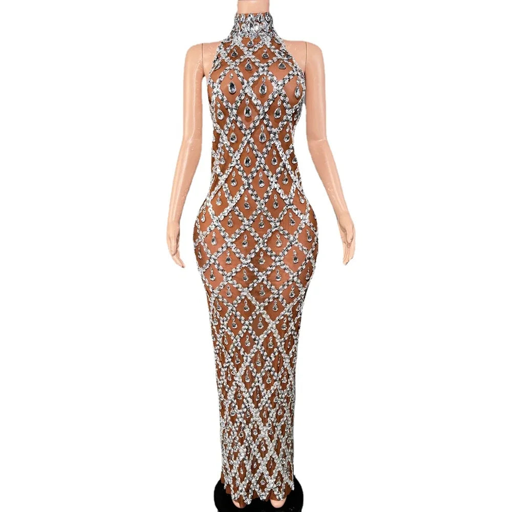 Heidi-Mode | Strass Netz Abend Ballkleid
