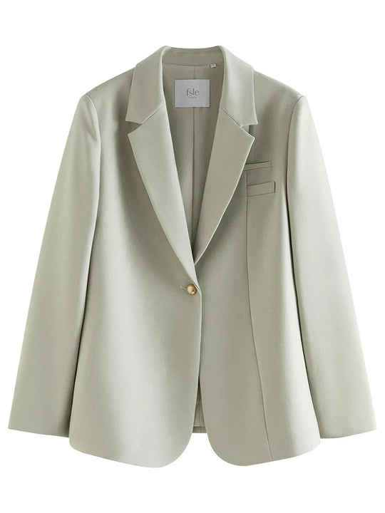 Heidi-Mode | Koreanischer Stil Temperament Anzugjacke für Frauen Frühling Neues Design Professionelle Formelle Blaue Jacke Mäntel Frauen 24Fs11069
